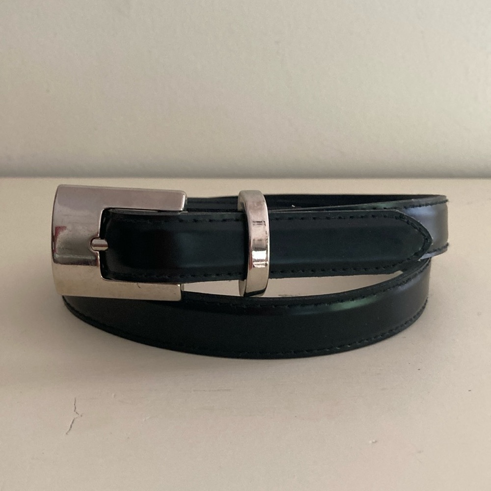 Elegant Black Leather Belt